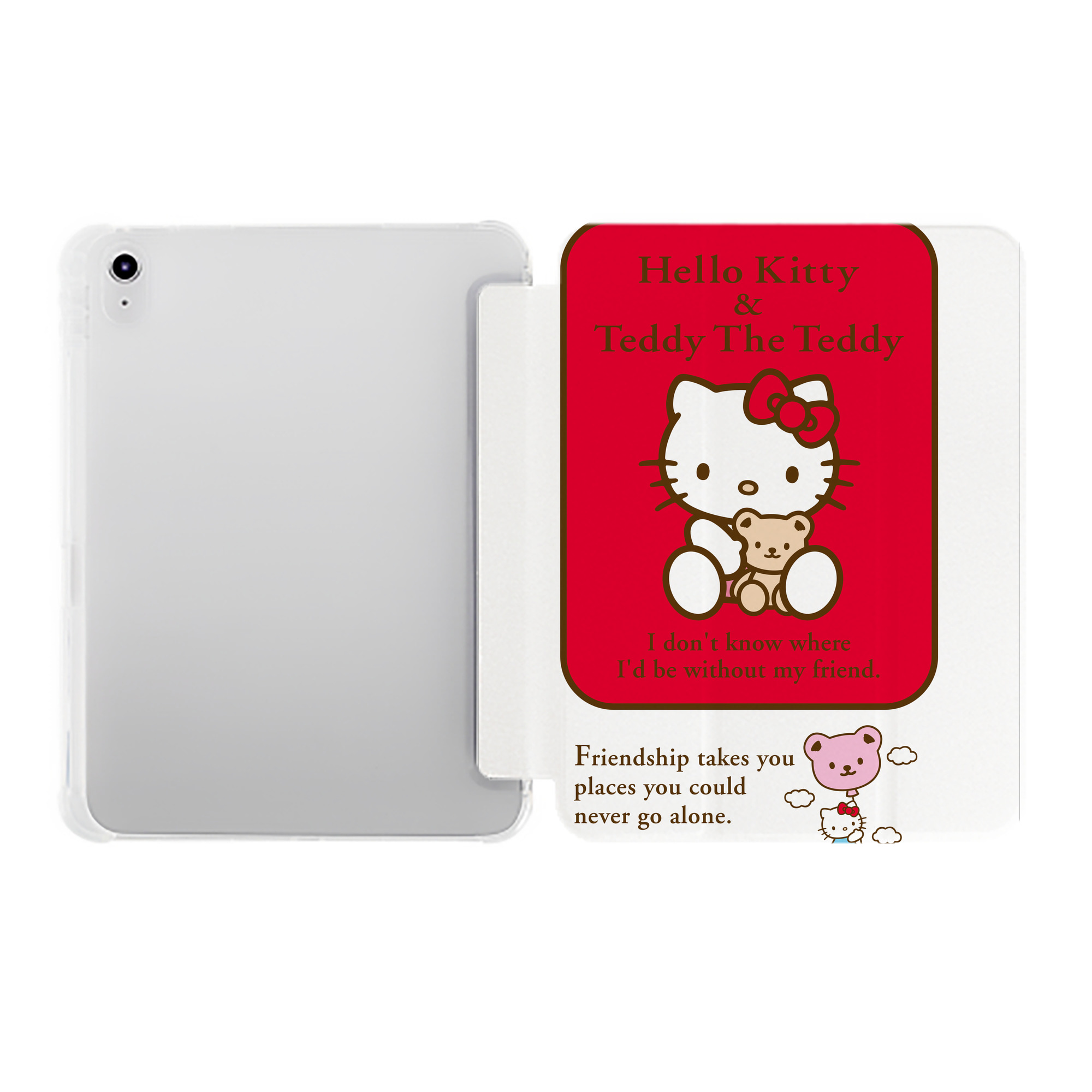 （画像用） Hello Kitty ハローキティ IPad ケース ペン収納付き 三つ折りスタンド PUレザー×シリコン 対応機種9.5/10.5/10.9インチ